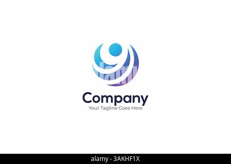 Logo astratto innovativo per un'azienda tecnologica moderna Illustrazione Vettoriale