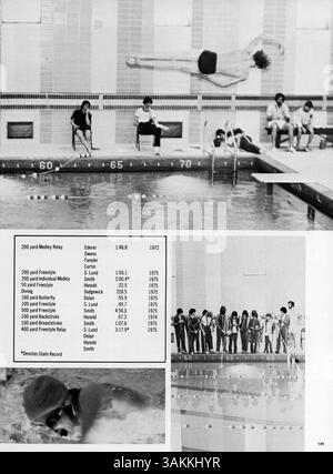 L'annuario "Bravura" del 1975 della Blake School copre l'anno accademico 1974-1975, documentando i risultati degli studenti, il coinvolgimento degli insegnanti, l'atletica e la storia afroamericana. Foto Stock