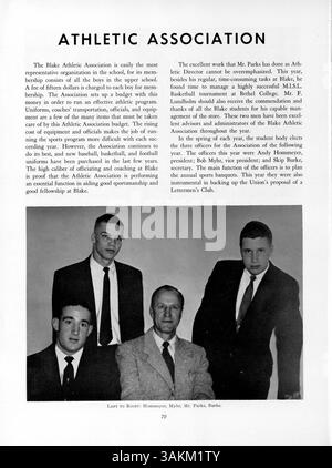 L'edizione 1955 dell'annuario della Blake High School, 'Call o' Pan', include la copertura di studenti, insegnanti, club scolastici, squadre sportive e gli eventi più significativi dell'anno. Foto Stock