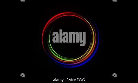 Movimento circolare di vivaci luci al neon Foto Stock