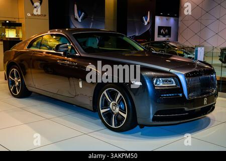 14 gennaio 2014 - Bruxelles, Belgio - Rolls Royce Wraith in mostra al Salone europeo dell'automobile di Bruxelles, Belgio, il 14 gennaio 2014. (Immagine di credito: © ed Aldridge/ZUMAPRESS.com) Foto Stock