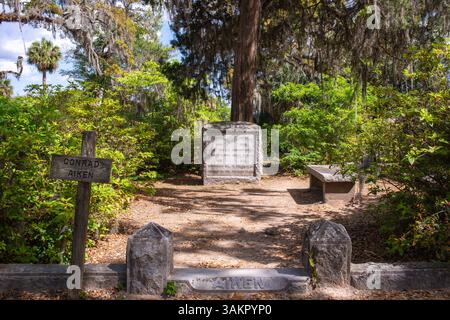 Bonaventure Cemetery, Savannah, Georgia, apparso in Midnight in the Garden of Good and Evil e considerato uno dei cimiteri più belli del mondo. Foto Stock