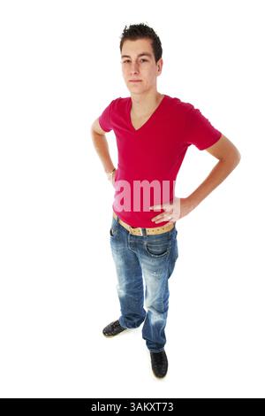 Sturdy duro in grandangolo ritratto in studio Foto Stock