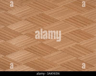 Intricato motivo chevron in impiallacciatura in legno naturale con ricche sfumature marroni Foto Stock