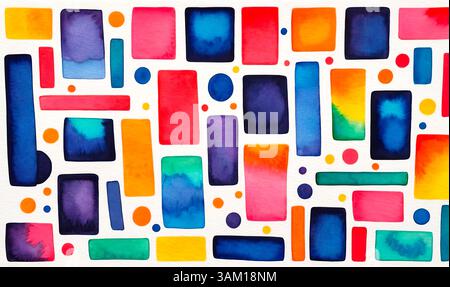 Sfondo con forme colorate e vivaci, motivo multicolore astratto per il design Foto Stock