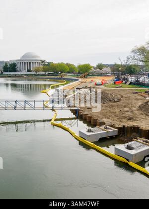 Tidal Basin Seawall Reconstruction Project, Washington, DC Foto Stock