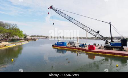 Tidal Basin Seawall Reconstruction Project, Washington, DC Foto Stock