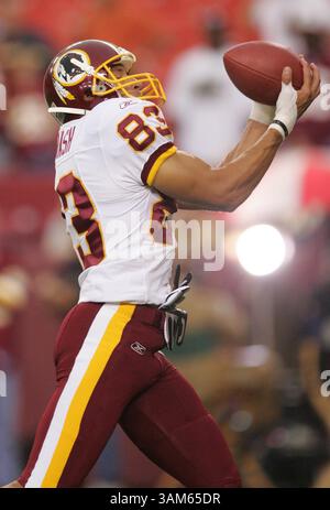 19 agosto 2005 - Stati Uniti - FOTO SPORTIVA STAND ALONE KRT SLUGGED: FBN-REDSKINS KRT FOTOGRAFIA DI HARRY E. WALKER/KRT (23 agosto) wide receiver dei Washington Redskins James Thrash al FedEx Field di Landover, Maryland, prima di una gara di pre-stagione contro i Cincinnati Bengals venerdì 19 agosto 2005. (cdm) 2005 (immagine di credito: © Harry E. Walker/mct/ZUMAPRESS.com) Foto Stock