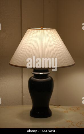 16 gennaio 2006 - Stati Uniti - Una classica lampada nera in giara di zenzero con una tonalità bianca o crema si trova su un tavolo al Ruth's Lamps and Shades, a Erdenheim, Pennsylvania, 16 gennaio 2006. (Hinda Schuman/Philadelphia Inquirer/KRT) (immagine di credito: © Hinda Schuman/mct/ZUMAPRESS.com) Foto Stock