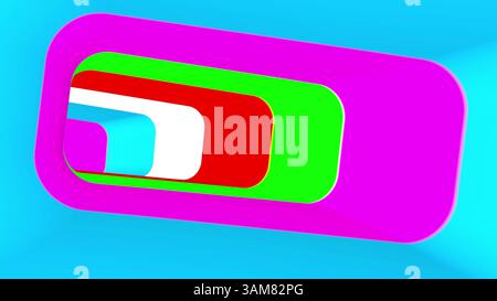 ipnosi psichedelica rendering 3d a tunnel colorato Foto Stock
