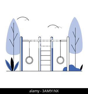Illustrazione del parco per esercizi Calisthenics all'aperto Illustrazione Vettoriale