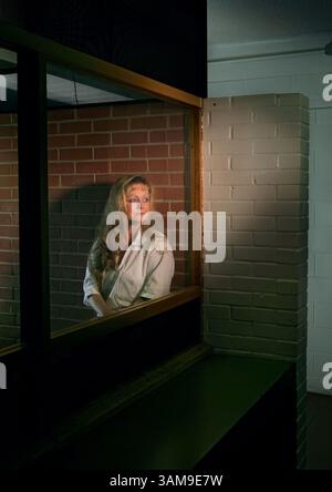 20 febbraio 2007 - Stati Uniti - Cathy Henderson, nativa di Kansas City, viene fotografata nella sala delle visite della Mountain View Unit a Gatesville, Texas, 20 febbraio 2007. Henderson e' stato condannato a morte per l'omicidio nel 1994 di un bambino di 3 mesi che stava facendo da babysitter. Se il 18 aprile in Texas viene iniettata un'iniezione letale, sarà solo la dodicesima donna giustiziata nell'era moderna. (David Eulitt/Kansas City Star/MCT) (immagine di credito: © David Eulitt/mct/ZUMAPRESS.com) Foto Stock