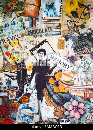 Un collage d'arte concettuale d'epoca Foto Stock