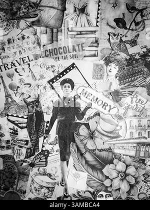 Un collage d'arte concettuale d'epoca Foto Stock