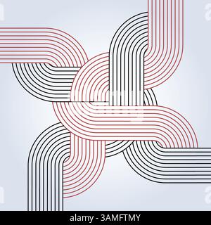 Modello Bauhaus, raccolta di design di sfondo lineare geometrico astratto, design concettuale del modello. Illustrazioni vettoriali Illustrazione Vettoriale