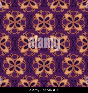 Ornamenti senza cuciture disegnati a mano su modello background.seamless per idee di decorazione domestica e stampa di tessuti, decorazione tessile, interni, Illustrazione Vettoriale