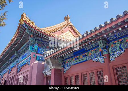 tetto e strutture classiche nella città proibita di pechino in cina Foto Stock