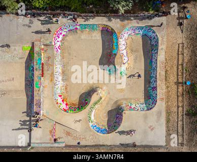 Vista dall'alto dello skate Park di Tankerton Foto Stock