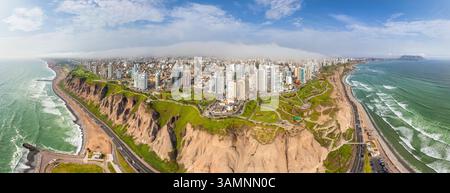Vista aerea del quartiere la Punta, Lima, Perù Foto Stock