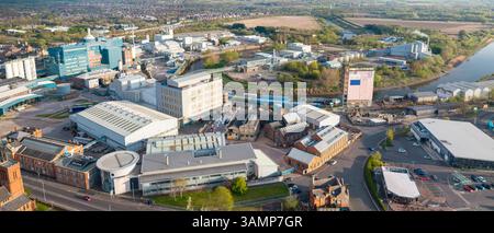 Immagine aerea di Warrington UK Foto Stock