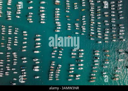 Veduta aerea di Porto di Lerici, Lerici, la Spezia, Italia. Foto Stock