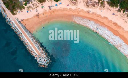 Vista aerea di una roccia australiana, Moruya, stato del nuovo Galles del Sud, Sydney, Australia Foto Stock
