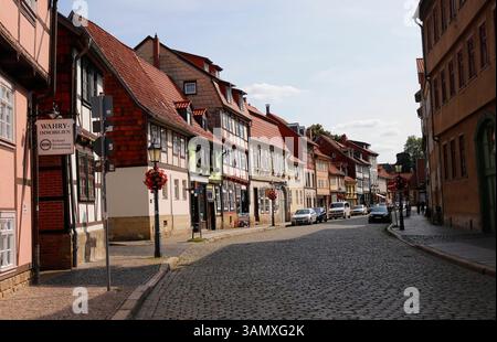 Impressionen: Fachwerkhaus, Quedlinburg (nur fuer redaktionelle Verwendung. Keine Werbung. Referenzdatenbank: http://www.360-berlin.de. © Jens Knappe. Foto Stock