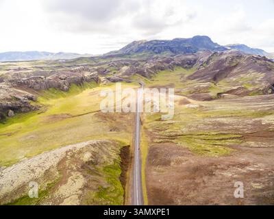 Veduta aerea della regione montana, Islanda. Foto Stock