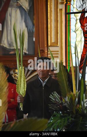 Processione della domenica delle Palme a Huejotzingo, Puebla, Messico. Foto Stock