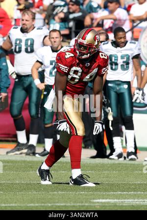 NFL: Eagles vs. 49ers 12 ottobre 2008..12 ottobre 2008: WR #84 Josh Morgan dei San Francisco 49ers in azione contro i Philadelphia Eagles al Candlestick Park di San Francisco, California. Gli Eagles hanno battuto i 49ers 40-26...Greg Ashman/CSM (Credit Image: © Cal Sport Media/ZUMA Press) Foto Stock