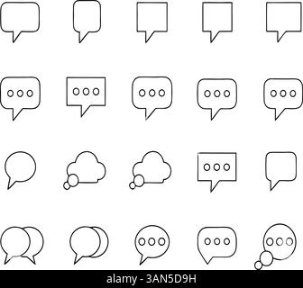Set di icone linea bolla vocale - Design vettoriale modificabile Illustrazione Vettoriale