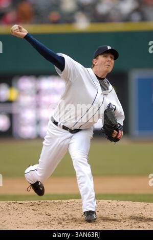 4 aprile 2008 - Detroit, mi..Detroit Tigers lanciatore Zach Miner #31 lanci in azione venerdì pomeriggio a Comerica Park, Detroit, Michigan...i Chicago White Sox hanno sconfitto Detroit 8-5 ..Photo Â© Steve King / CSM. (Immagine di credito: © Steve King/Cal Sport Media) Foto Stock