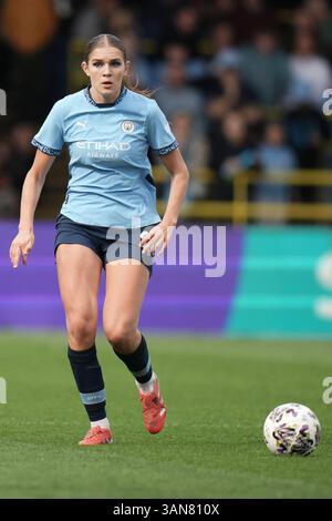 Manchester City Women contro Manchester United Women. Fa Cup femminile. 13 aprile 2025 Joie Stadium MANCHESTER INGHILTERRA - 13 aprile Gracie Prior durante la semifinale di fa Cup femminile tra Manchester City e Manchester United al Joie Stadium il 13 aprile 2025 a Manchester Inghilterra. Foto Stock