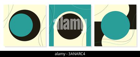 Modelli di poster universali, luminosi e moderni, spazi vuoti per iscrizioni o inserzioni, volantini, sfondo. Illustrazione vettoriale Illustrazione Vettoriale