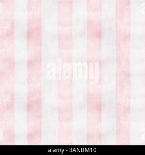 Motivo a righe bianche e rosa senza cuciture con texture ad acquerello. Motivo geometrico per tovaglie, tovaglioli di carta, tende. Carta per lo scrapbooking. Sakur Foto Stock