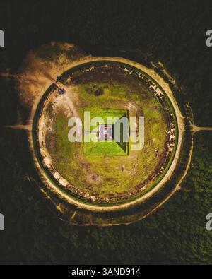 Vista aerea della Piramide di Austerlitz, Paesi Bassi. Foto Stock
