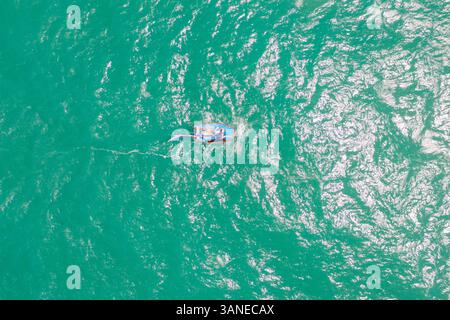 Veduta aerea di un fischerman, Taiba, Ceará Goncalo do Amarante, São, Brasile Foto Stock