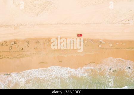 Vista aerea della spiaggia, Taiba, São Goncalo do Amarante, Ceará, Brasile Foto Stock
