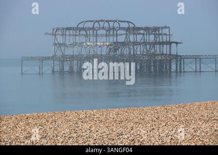 Brighton West Pier rimane Foto Stock