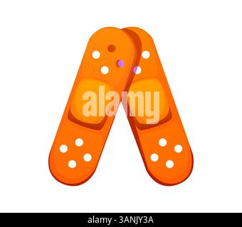 Carattere medico, lettera di bende A. elemento ospedale, segno di carattere vettore cartoni animati isolato medico. Medicina infortunio o trauma primo soccorso ABC tipo lettera o sanitario alfabeto alfabeto inglese simbolo di composizione Illustrazione Vettoriale