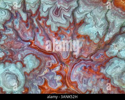 Vista aerea delle colline bentonite colorate con formazioni geologiche uniche e texture vibranti, Hanksville, Stati Uniti. Foto Stock