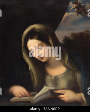 Questo dipinto, intitolato "Woman's Head", è stato creato intorno al 1800 da un artista sconosciuto. Rappresenta una parte di un'opera più grande, concentrandosi sulla testa di una donna, con tratti delicati resi nello stile distintivo dell'artista. Foto Stock