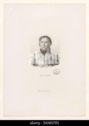Litografia stampata dalla collezione Boyer raffigurante Becker, creata da Ambroise Tardieu, un artista francese. Foto Stock
