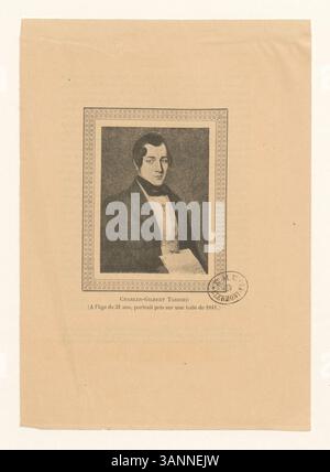 Questa litografia della collezione Boyer ritrae Charles-Gilbert Tardieu all'età di 31 anni, basato su un ritratto dipinto nel 1841. Foto Stock