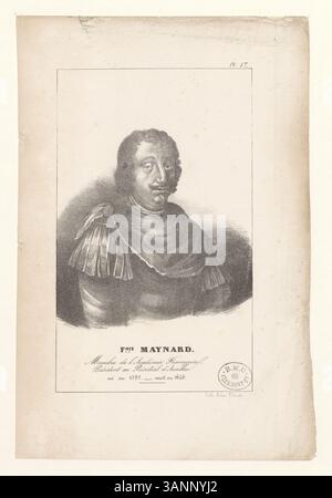 Litografia stampata dalla collezione Boyer raffigurante Francesco Maynard, membro dell'Accademia francese e presidente della corte Aurillac. Foto Stock