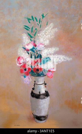 Crea una riproduzione accessibile e di qualità di una pubblicazione di un'opera d'arte nella Albright-Knox Art Gallery fine Art Collection. L'immagine non è di proprietà della galleria d'arte Albright-Knox. Per poterlo utilizzare, è necessario ricevere l'autorizzazione dal creatore originale. In caso di domande, contattare il reparto Digital Media della Albright-Knox Art Gallery. Odilon Redon French, 1840-1916 vaso de fleurs, ca. 1912-1914 pastello su carta rossa totale: 28 5/8 72,7075 x 45,87875 cm Collezione Albright-Knox Art Gallery, Buffalo, New York Room of Contemporary Art Fund, 1940 RCA1940 1/16: Foto Stock