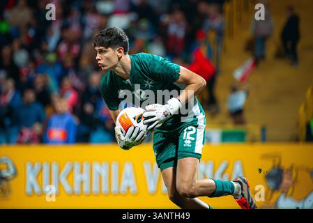 Mielec, Polonia - 9 OTTOBRE 2024: Partita di qualificazione al Campionato europeo Under-19 2025 Polonia vs Malta 6:0. Nella foto James Sissons (Malta). Foto Stock