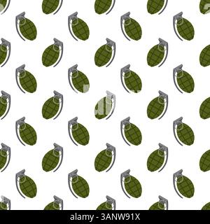 Granata su pattern vettoriale senza cuciture Illustrazione Vettoriale