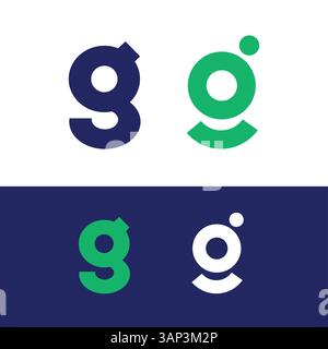 Set di lettere G di stile moderno Illustrazione Vettoriale