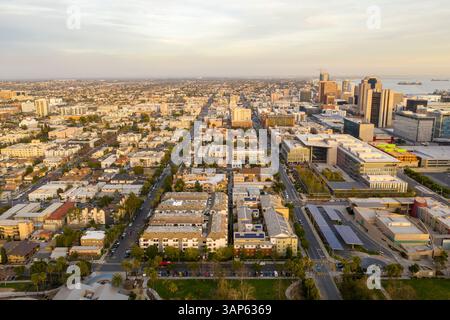 Vista aerea del centro di Long Beach, California, Stati Uniti. Foto Stock